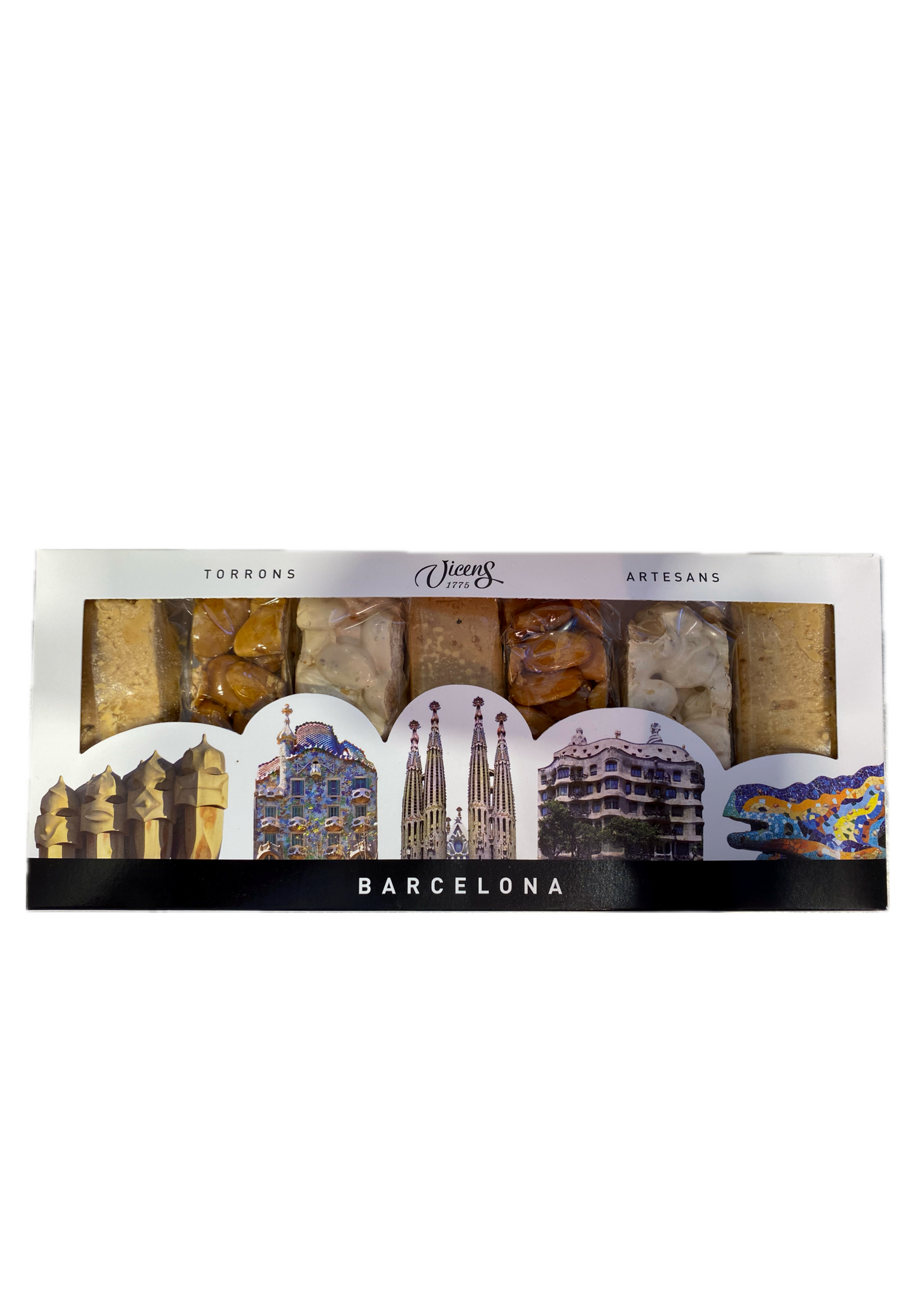 Pack de siete turrones de Torrons Vicens Barcelona